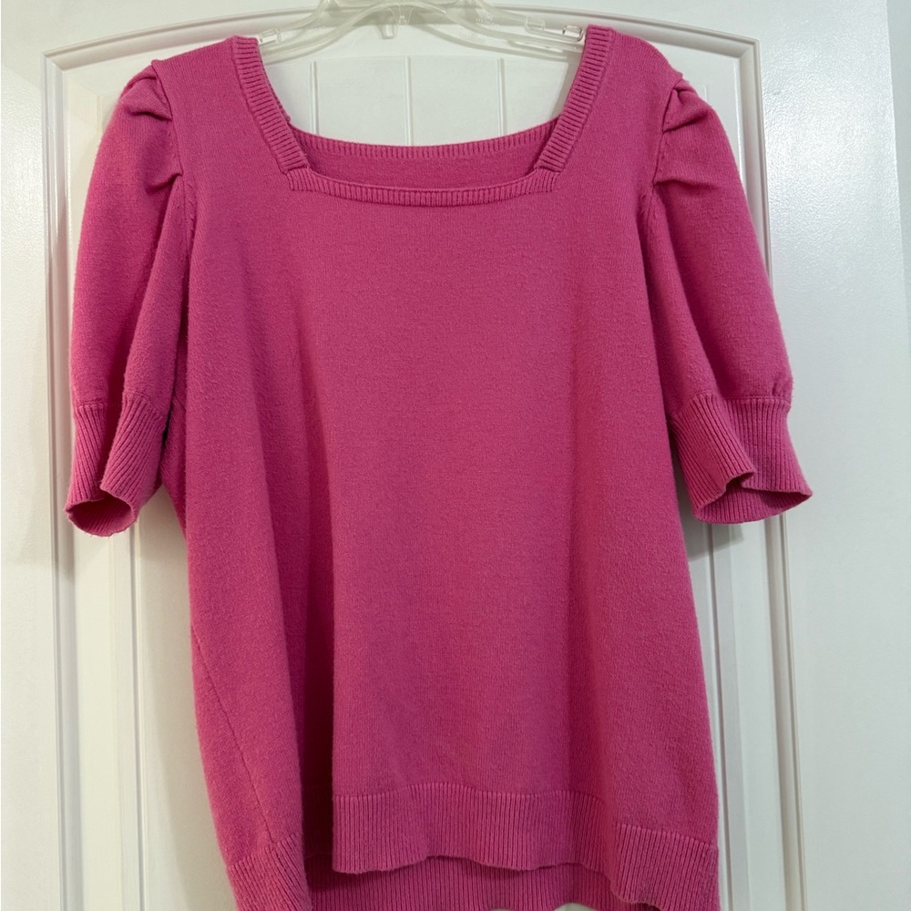 Pink Square Neck Sweater